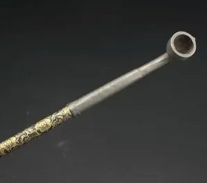 old Grandpa Uncle Copper Brass craft Old antique HANDWORK CARVED FLOWER USABLE SUPERB SMOKING TOOL PIPE