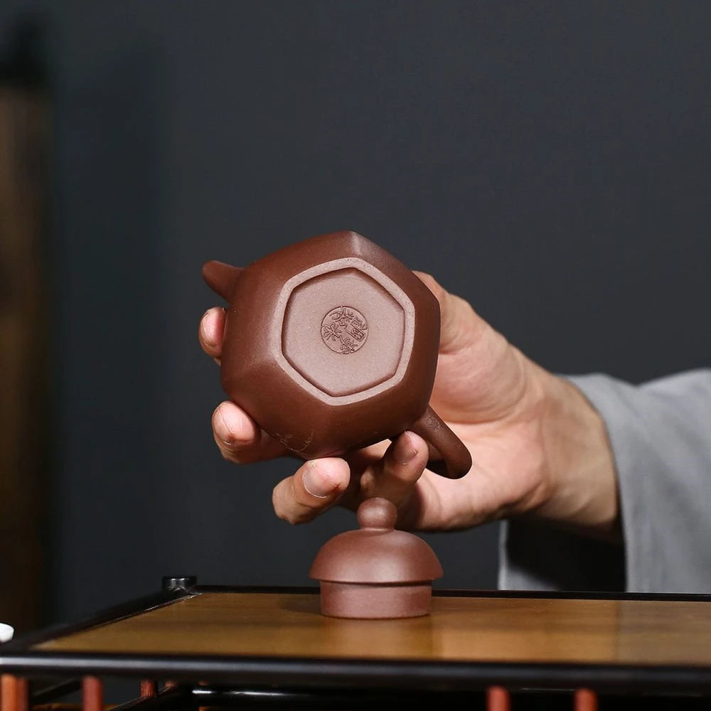 on big sales Chinese character carved tea pot real yixing zisha original ore purple grit clay marked kungfu pot orchid 190ml new