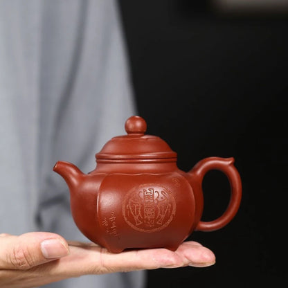 on big sales real yixing zisha dahongpao clay original ore marked handmade tea pot 220ml master kungfu pot in China purple grit