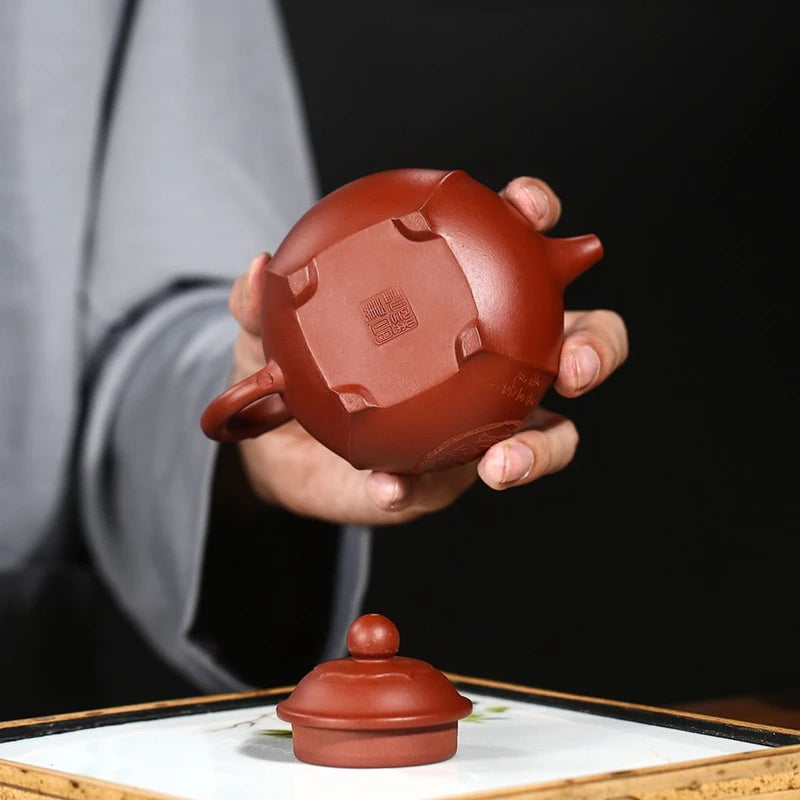 on big sales real yixing zisha dahongpao clay original ore marked handmade tea pot 220ml master kungfu pot in China purple grit