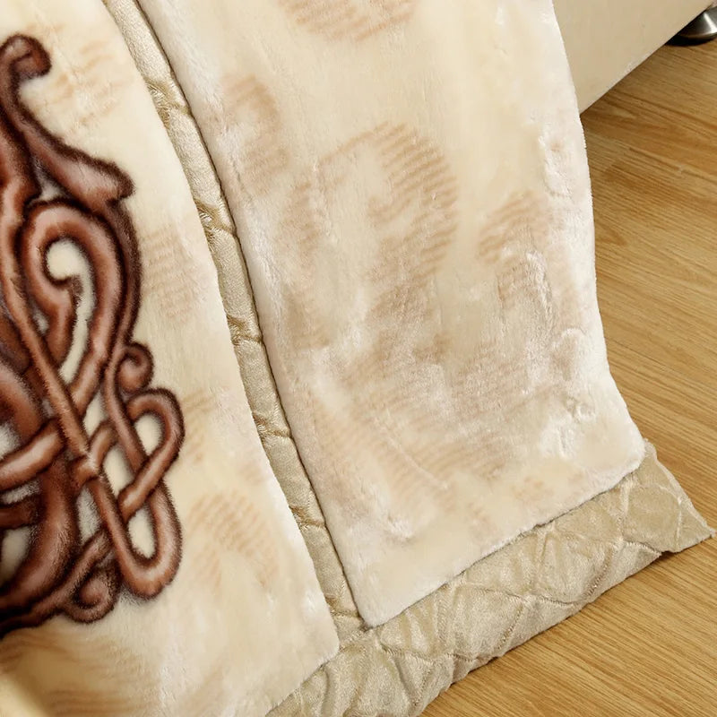 on sales 2kg-6kg Raschel blanket 2 PLY double layers blankets throws soft bed cover embossed BLKT velvet blankets in China new