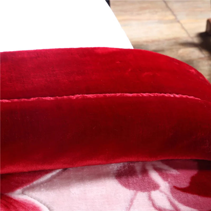 on sales 3.3kg Raschel blanket double layers floral embossed thicker blankets 2 PLY bed cover 78"x90" big promotion at a loss