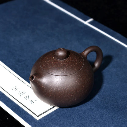 on sales 90ml Chinese real yixing zisha black galaxy clay tea pot marked full handmade ball infuser holes pot small xishi pots