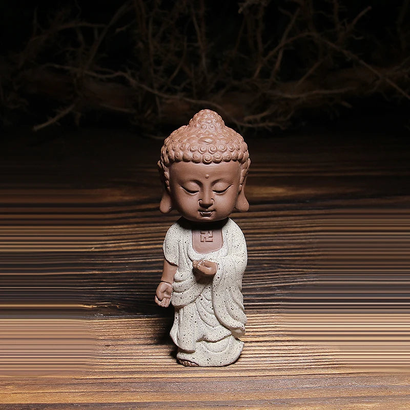 on sales Buddha small size home table decoration yixing zisha tea pet purple clay tea play Chinese ornament