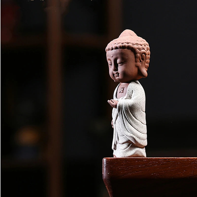 on sales Buddha small size home table decoration yixing zisha tea pet purple clay tea play Chinese ornament