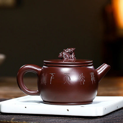 on sales guaranteed real yixing zisha tea pot dragon carved relief big opening kungfu pot handmade master tea brewer pot China