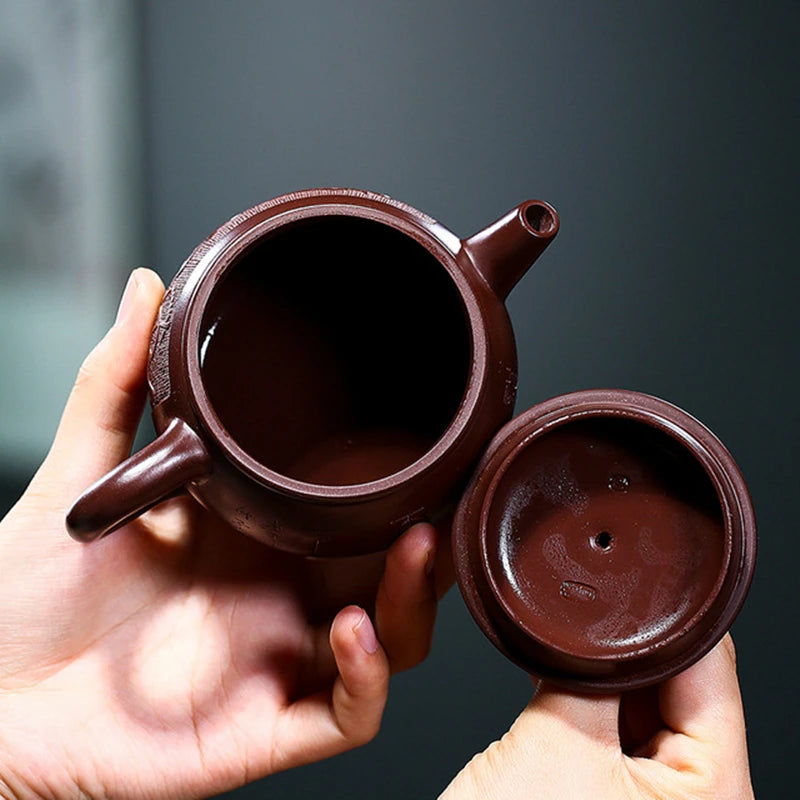on sales guaranteed real yixing zisha tea pot dragon carved relief big opening kungfu pot handmade master tea brewer pot China