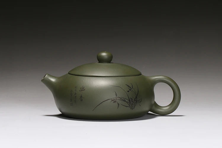 on sales marked yixing zisha tea pot chahu flat xishi pots real purple clay original ore kungfu tea pot ball-infuser holes new