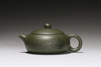 on sales marked yixing zisha tea pot chahu flat xishi pots real purple clay original ore kungfu tea pot ball-infuser holes new