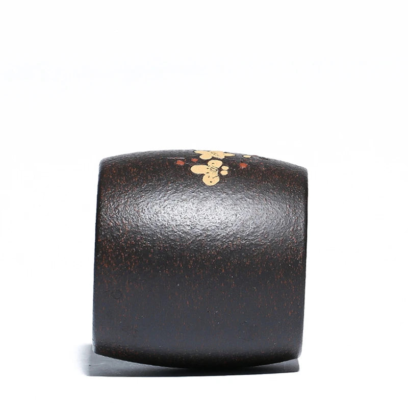 on sales master cup 100ml handmade carved wintersweet flower marked tea cup real yixing zisha black galaxy clay original ore cup