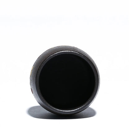 on sales master cup 100ml handmade carved wintersweet flower marked tea cup real yixing zisha black galaxy clay original ore cup