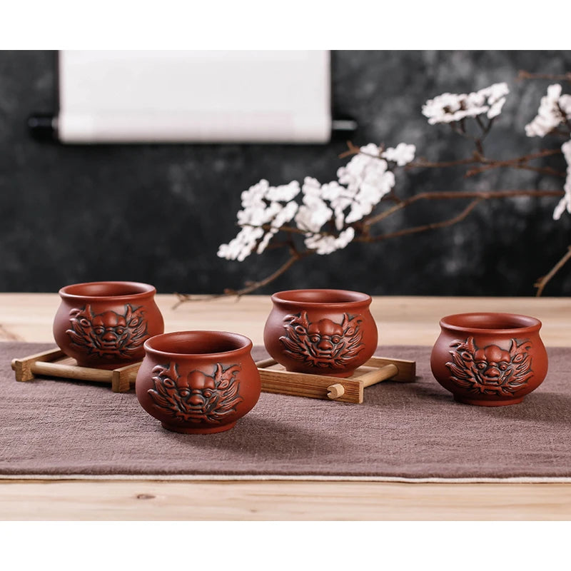 on sales yixing zisha tea cup antique style Chinese kungfu cup of tea 65ml handmade master cups