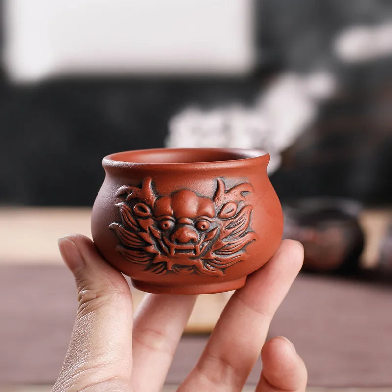 on sales yixing zisha tea cup antique style Chinese kungfu cup of tea 65ml handmade master cups