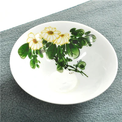 one cup porcelain handpainted cup of tea plum bamboo orchid lotus mountain-river fish floral pattern Chinese tea cup on sales