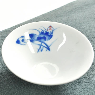 one cup porcelain handpainted cup of tea plum bamboo orchid lotus mountain-river fish floral pattern Chinese tea cup on sales