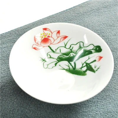 one cup porcelain handpainted cup of tea plum bamboo orchid lotus mountain-river fish floral pattern Chinese tea cup on sales