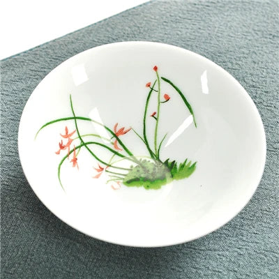 one cup porcelain handpainted cup of tea plum bamboo orchid lotus mountain-river fish floral pattern Chinese tea cup on sales