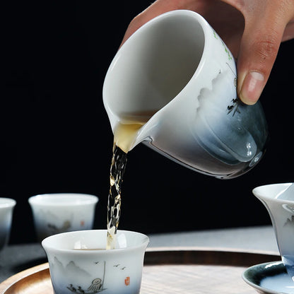 one porcelain tea cup nature print poetry cup Chinese kungfu cup of tea new on market
