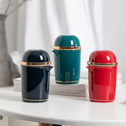 one pot + one infuser cup + four tea cups + one portable bag car travel tea set Chinese porcelain office cup with lid on sales