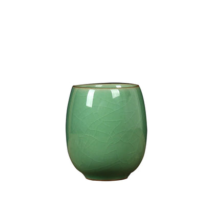 one tea cup longquan celadon marked porcelain coffee cup mug crackle glaze ceramic cups 260ml Chinese personal cup on sales