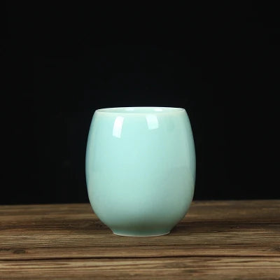 one tea cup longquan celadon marked porcelain coffee cup mug crackle glaze ceramic cups 260ml Chinese personal cup on sales
