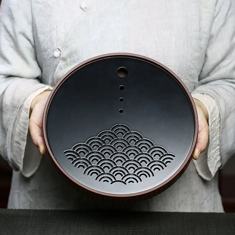 ore purple heart sutra mud dry Taiwan tea sets tea tray yixing purple sand tea accessories rain medium sand teapot base