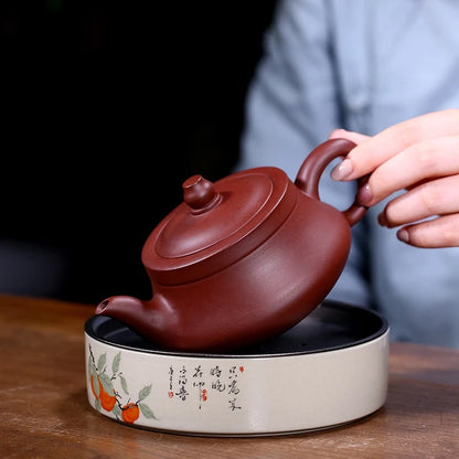 original ore real yixing zisha old purple clay tea pot marked 9 infuser holes 300ml Chinese kungfu Qu pots on big sales