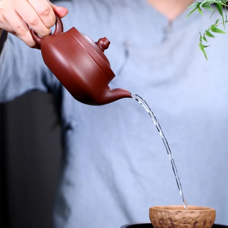 original ore real yixing zisha old purple clay tea pot marked 9 infuser holes 300ml Chinese kungfu Qu pots on big sales