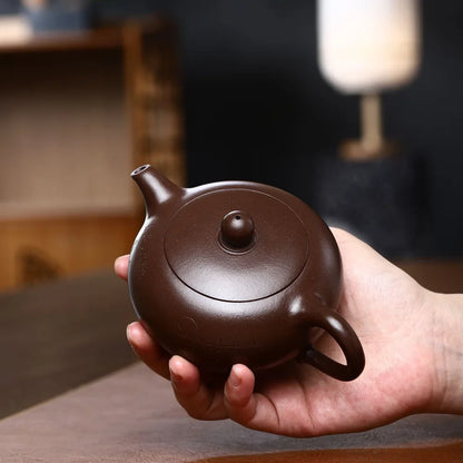 original ore real yixing zisha purple clay tea pot hand carved Chinese kungfu pots 240ml on sales China master pot of tea new