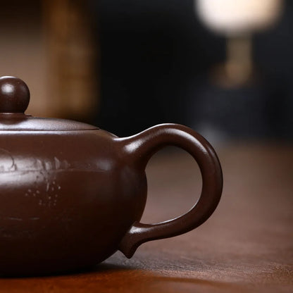 original ore real yixing zisha purple clay tea pot hand carved Chinese kungfu pots 240ml on sales China master pot of tea new