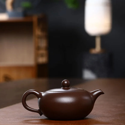 original ore real yixing zisha purple clay tea pot hand carved Chinese kungfu pots 240ml on sales China master pot of tea new