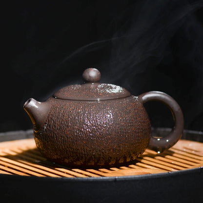 original ore yixing zisha tea pot marked black galaxy clay handmade kungfu tea pots Chinese purple grit pot of tea xishi