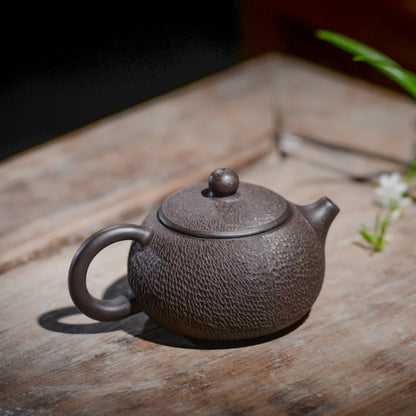 original ore yixing zisha tea pot marked black galaxy clay handmade kungfu tea pots Chinese purple grit pot of tea xishi