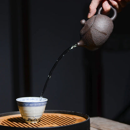 original ore yixing zisha tea pot marked black galaxy clay handmade kungfu tea pots Chinese purple grit pot of tea xishi