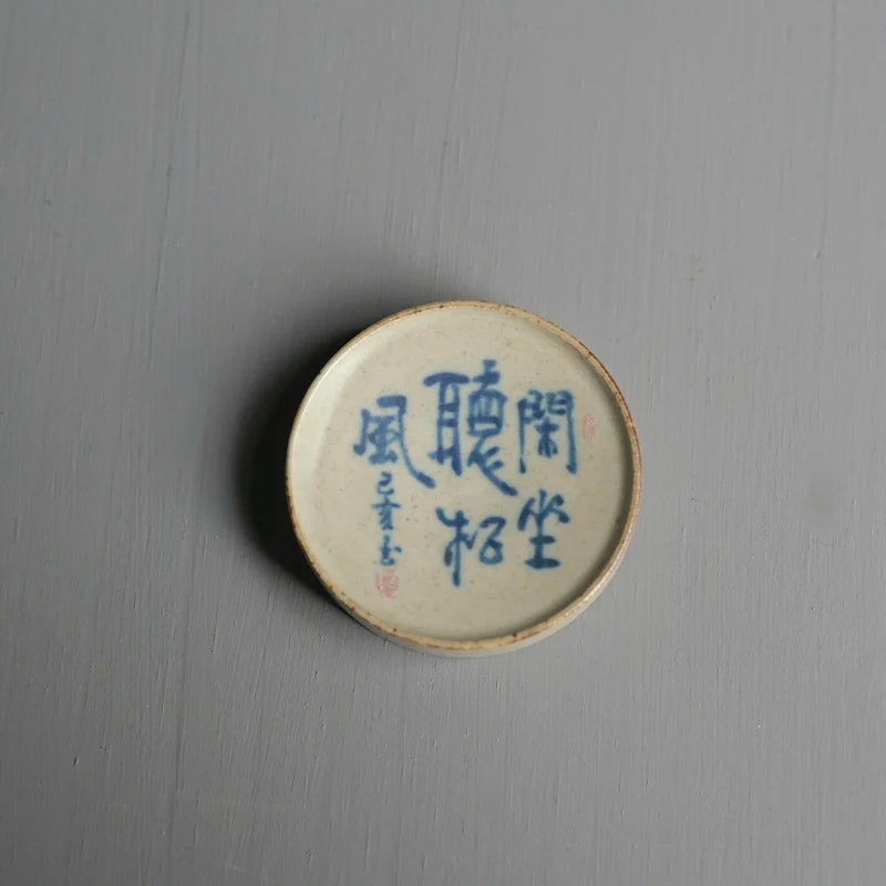 porcelain handmade coarse pottery kung fu tea set porcelain tea calligraphy verse style restoring ancient ways