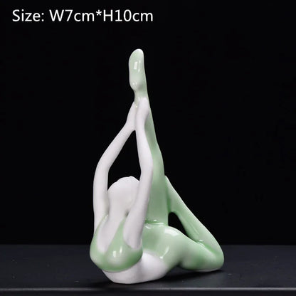 porcelain tea pet Yoga statue beauty figurine Chinese ornament small size ceramic tea play on table on sales