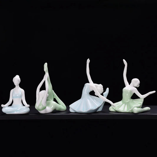 porcelain tea pet Yoga statue beauty figurine Chinese ornament small size ceramic tea play on table on sales