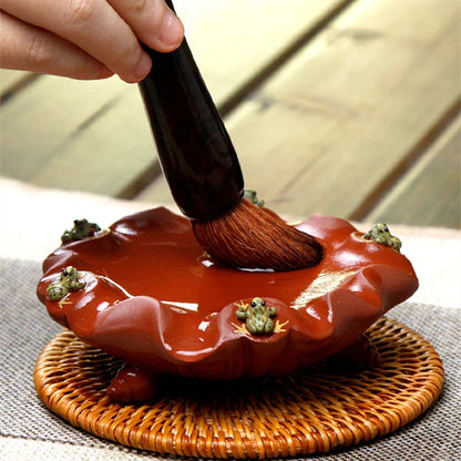 pot holder creative frog water squirt yixing zisha purple clay holder for tea pot lotus shape Chinese tea accessories