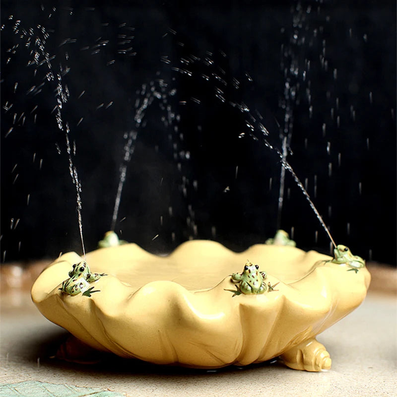 pot holder creative frog water squirt yixing zisha purple clay holder for tea pot lotus shape Chinese tea accessories