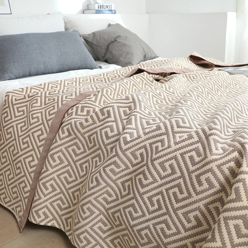 pure cotton blanket gauze breathable bed cover active printing machine washable air conditioning quilt health care thin 90"x94"