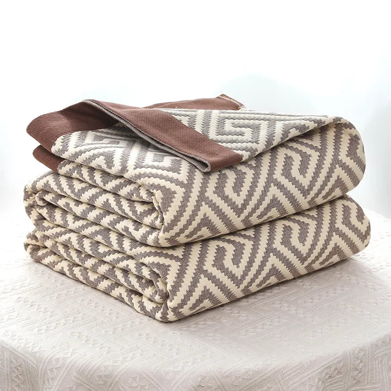 pure cotton blanket gauze breathable bed cover active printing machine washable air conditioning quilt health care thin 90"x94"