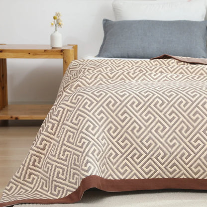 pure cotton blanket gauze breathable bed cover active printing machine washable air conditioning quilt health care thin 90"x94"