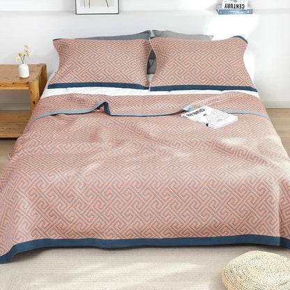 pure cotton blanket gauze breathable bed cover active printing machine washable air conditioning quilt health care thin 90"x94"