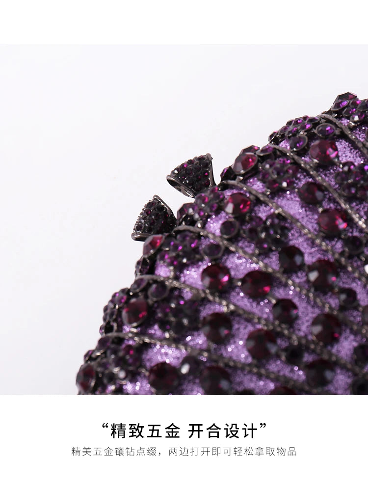 purple Diamond Elegant Clutch Minaudiere Bags Women Crystal Evening Bag Purses And Handbags Wedding Party Dinner Bolso Mujer