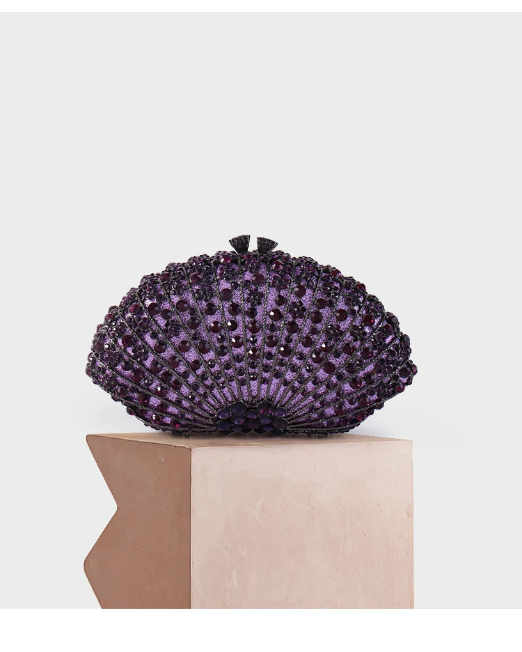 purple Diamond Elegant Clutch Minaudiere Bags Women Crystal Evening Bag Purses And Handbags Wedding Party Dinner Bolso Mujer