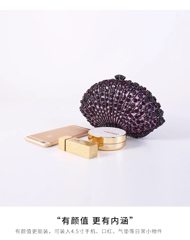 purple Diamond Elegant Clutch Minaudiere Bags Women Crystal Evening Bag Purses And Handbags Wedding Party Dinner Bolso Mujer