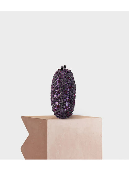 purple Diamond Elegant Clutch Minaudiere Bags Women Crystal Evening Bag Purses And Handbags Wedding Party Dinner Bolso Mujer