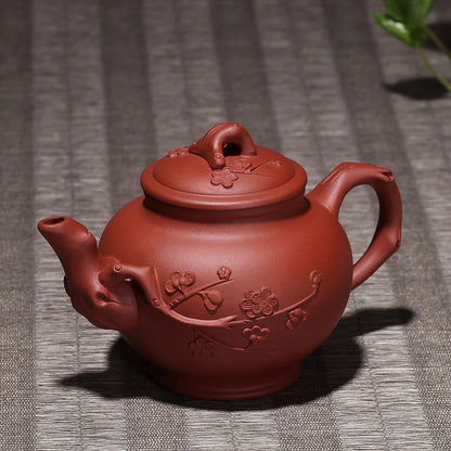 purple clay teapot pure handmade teapot Flower goods plum blossom raw ore big pot raw ore clear cement primrose pot