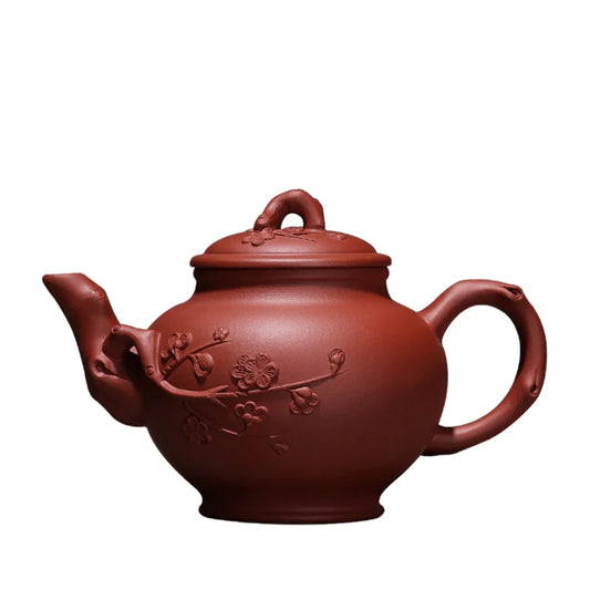 purple clay teapot pure handmade teapot Flower goods plum blossom raw ore big pot raw ore clear cement primrose pot