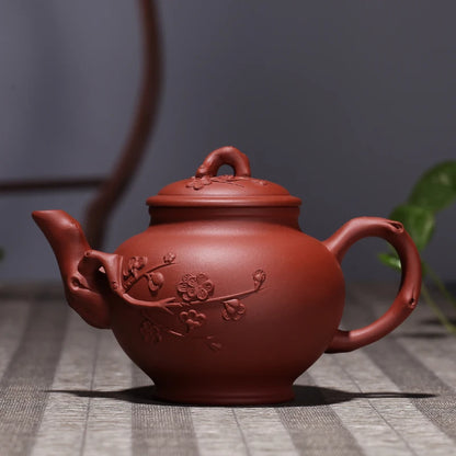 purple clay teapot pure handmade teapot Flower goods plum blossom raw ore big pot raw ore clear cement primrose pot